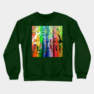 Rushing again into a Rainbow Sky Crewneck Sweatshirt